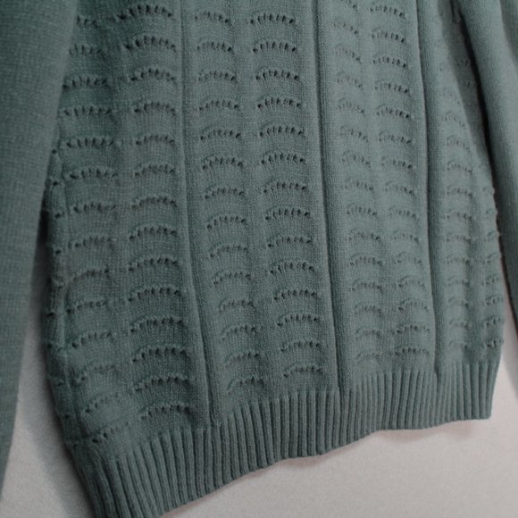Philosophy Sweater Women's Small Blue/Green Long Sleeve Solid Cropped - Picture 10 of 10